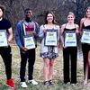 This year’s M State Spartan athletic award winners included, left to right: Sam Tagg, Male Student-Athlete of the Year; Diamond McGill, Male Coaches Award winner; Ellia Soydara, Female Student-Athlete of the Year; Jayna Gronewold, Female Student-Athlete of the Year; and Kaleigh Sip, Female Coaches Award winner.