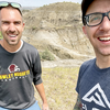 With a Badlands backdrop, filmmaker-athlete John Peter, right, with his able assistant Aaron Haugen. Don’t let the “Hawley Nuggets” sweatshirt fool you. Haugen is an educator at the Hawley public schools, but he’s a Pelican guy at heart, graduating in 2008. Peter is a 2001 Pelican grad who returned to his hometown to teach and coach. The pair filmed the 2023 Maah Daah Hey race.