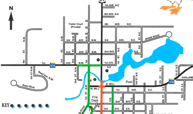 This Pelican Rapids detour map will be published as frequently as possible in the Press, and also on social media, to get motorists acclimated on how to navigate the community and access local businesses.