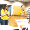 Pelican Fest committee members Caitlin Heinecke, left, and Annie Wrigg, discussed the 2024 summer festival at the Pelican Rapids Area Rotary Club meeting recently.